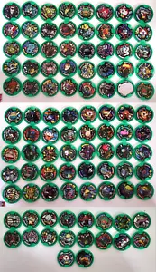 Yokai Watch Green Normal Laser Medals Coin Lot of 98 Ea Japan Bandai - Picture 1 of 4