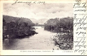 Ganz ruhig entlang des Potomac Cumberland Maryland J.A. Fulton & Co UDB um 1909 - Bild 1 von 3