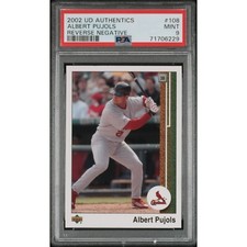 2002 Upper Deck UD Authentics #108 Reverse Negative Albert Pujols PSA 9 Pop 3