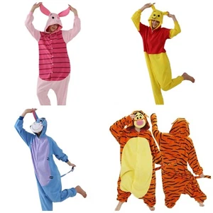 Winnie the Pooh Piglet Tigger Eeyore Onesie Kigurumi Party Costume Pajamas - Picture 1 of 10