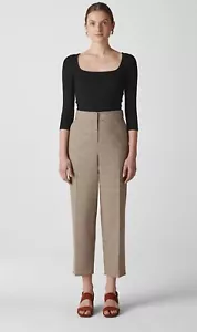 WHISTLES Kate Check Classic Trouser Dogtooth Brown UK Size 10 Office Casual - Picture 1 of 12