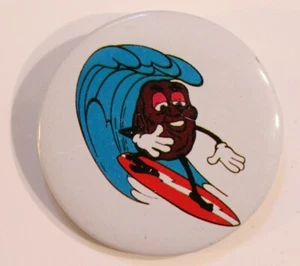 Vintage California Raisins Surfer Pinback Button Surfboard 1980s - Picture 1 of 1