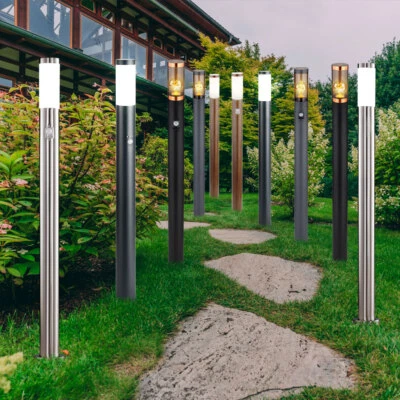 Außenlampe Standleuchte Stehlampe Wegeleuchte E27 Bewegungsmelder Edelstahl Hof - Bild 1 von 3