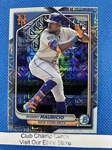 2024 #24 Ronny Mauricio Bowman Cromo Béisbol Mega Mojo Refractor Mets RC - Imagen 1 de 2