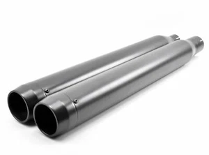 3.5" Black Snub Slip-On Mufflers Exhaust Pipes 2017-2020 Harley Touring Bagger - Picture 1 of 4
