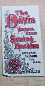 1900 ADVERTISING BROCHURE THE DAVIS VERTICAL FEED SEWING MACHINE DAYTON OHIO - Picture 1 of 5
