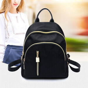 Womens Small Black Backpack Lightweight Waterproof Nylon Rucksack Casual Bags