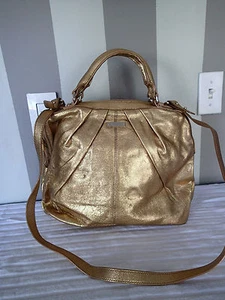 kate spade gold tone handbag,shopper,satchel,bag,leather - Picture 1 of 12