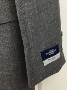 Hart Schaffner Marx Sport Coat Mens 40L Chicago Fit Soft Gray Wool Silk Linen - Picture 1 of 10