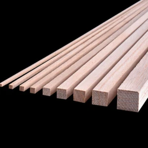 Solid Square Wood Stick Paulownia Rod Strip 2mm-20mm Model DIY Craft Making Kids - Picture 1 of 11