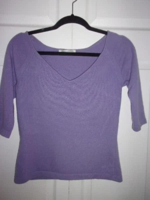 SUÉTER DE CACHEMIR PÚRPURA BALLANTYNE CUELLO EN V MANGA LARGA HASTA EL CODO CUELLO EN V 3 XS XXS Foto 1 de 4