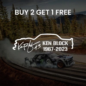Calcomanía de vinilo para automóvil Ken Block Tribute 43 RIP - Imagen 1 de 3