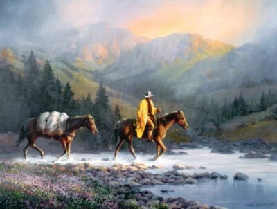 Cowboy Horse Horses Charles Pabst Blank Inside Leanin Tree Greeting Card - Image 1 of 2