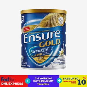 10 Lattine Abbott Ensure Gold 800g Latte in Polvere Aroma Vaniglia Spedizione Express - Foto 1 di 6
