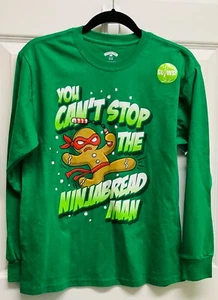 Christmas Ninjabread Man Tee Shirt Size XL 14-16 Glows Holiday Time - Picture 1 of 5