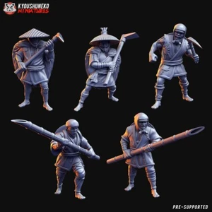 Campesinos japoneses, Kyoushuneko, Wargames miniatura feudal medieval japonesa - Imagen 1 de 1