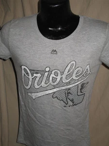 MLB Baltimore Orioles Baseball T Shirt Womens Sizes Nwt Gray Maryland Tee New - Picture 1 of 3