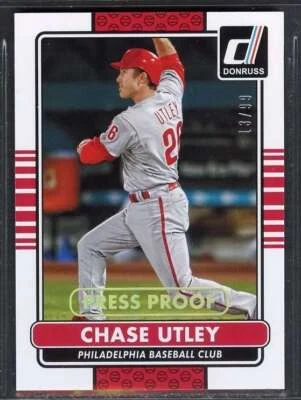 Chase Utley 2015 Panini Donruss #137 PROFF DE PRENSA Philadelphia Phillies Foto 1 de 2