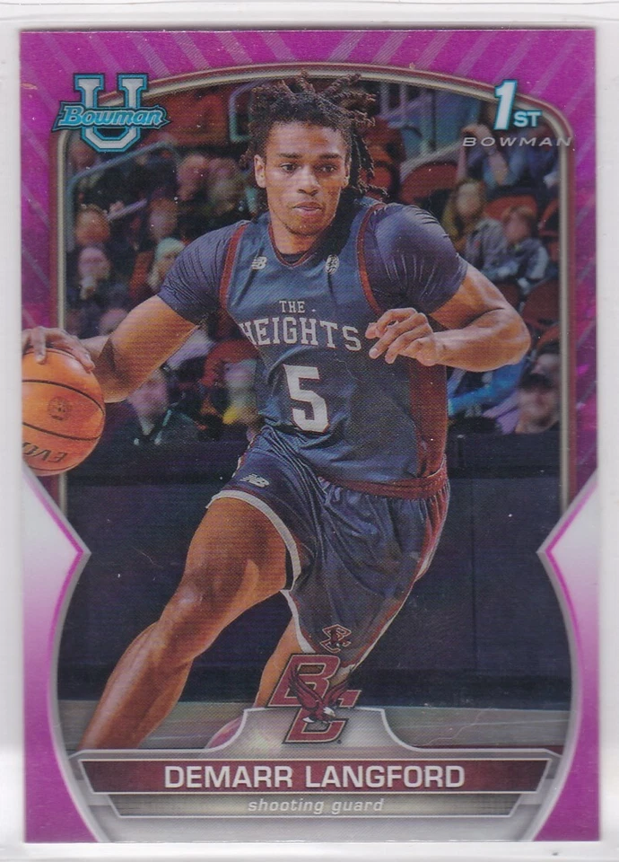 2022-23 Bowman University Chrome Basketball 1st Bowman Pink Demarr Langford #53 - Image 1 of 1