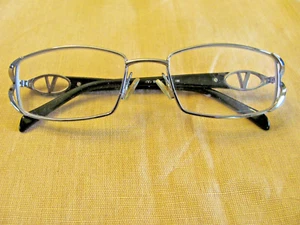 VTG 'VALENTINO' ITALY SILVER FULL RIM RECTANGULAR FRAME ONLY 'V' @TEMPLES EXC - Picture 1 of 11