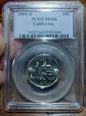 2005-D CALIFORNIA Statehood Quarter 25c - Graded PCGS MS66 - Image 1 of 2