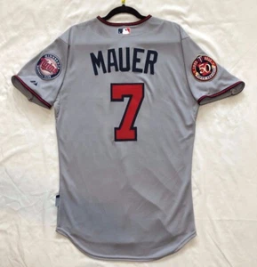 AUTHENTIC Majestic 52 2XL, MINNESOTA TWINS GRAY, JOE MAUER, COOL BASE Jersey - Picture 1 of 3