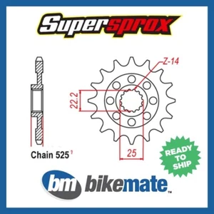 Sprocket Front 525-16T for DUCATI 848 EVO Corse SE 2012 2013 - Picture 1 of 1