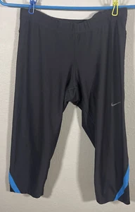 NIKE Running Crops Women’s Small Black/blue Drawstring Compression - Picture 1 of 8