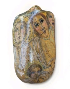 Angel Art ~ Handpainted Rock Art ~ Angels ~ Devotional Folk Art ~ Religious - Picture 1 of 24