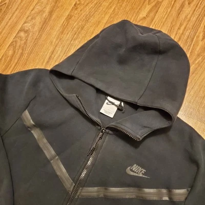 Chaqueta polar Nike Tech para hombre grande negra Icon Windrunner con capucha cremallera completa  Foto 1 de 4