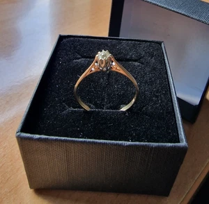 Vintage 18ct Gold Diamond Solitaire Ring- approx 0.25 carat size R1/2 - Picture 1 of 4