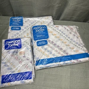 Vintage Morgan Jones Twilite By Springs Double Complete Sheet Set -NEW OLD STOCK - Picture 1 of 13