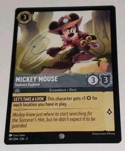 Disney Lorcana TCG 181/204 Mickey Mouse Stalwart Explorer Into the Inklands Card - Picture 1 of 2