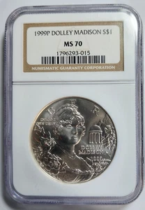 1999-P Dolley Madison $1 NGC MS 70 Modern Commemorative Silver Dollar - Picture 1 of 6