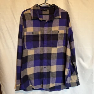 Alpine Design Flannel Long Sleeve Button Up Shirt Size Large Blue - Picture 1 of 6