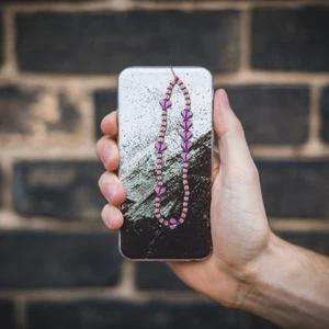 Naszyjnik na telefon komórkowy Perłowa opaska na telefon Anti Losenes Smycz - Zdjęcie 1 z 9