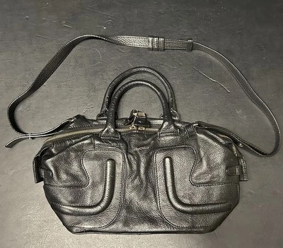 See By Chloe Womens Black Kay Leather Satchel Bag Purse V4210 Boho - Image 1 of 4