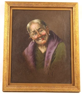 Retrato de una anciana firmado F. Vitale italiano 1875-1933: óleo sobre lienzo - Imagen 1 de 11