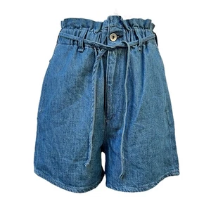 Neu mit Etikett Rag & Bone Damenshorts dunkelindigo Leinen zum Binden Größe 25 hoher Bund - Bild 1 von 7