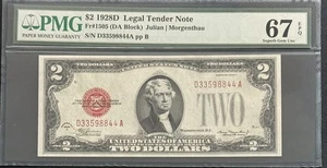 1928 D $2 Legal Tender Note. D-A Block PMG 67 EPQ - Picture 1 of 2
