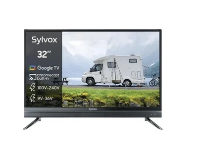 SYLVOX 32" Smart Google TV 12V RV TV DC 9-36V Chromecast Built-in - Open-Box - Image 1 of 4