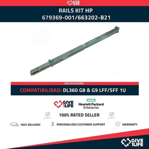 RAILS KIT HP PROLIANT DL360 G8, G9 G10 LFF 1U SLIDING 679369-001 663202-B21 - Picture 1 of 6