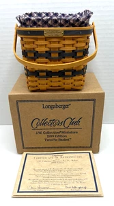Longaberger 1999 JW Collectors Club Zwei-Torten Korb mit Box & COA - Bild 1 von 9