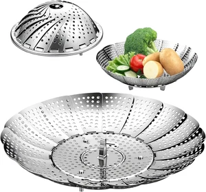 Faltbarer Dämpfeinsatz Edelstahl 14-22cm Einstellbar Dampfgarer - Bild 1 von 7