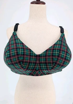 Sujetador a Cuadros Tartán Torrid 44DD Dream Sin Alambres Talla Grande Coqueta Vacaciones Acogedor Foto 1 de 4