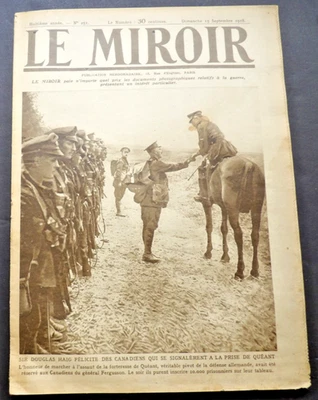 Le Miroir Journal (The Mirror) Sunday 15 September 1918, No 251 French Magazine. - Image 1 of 4