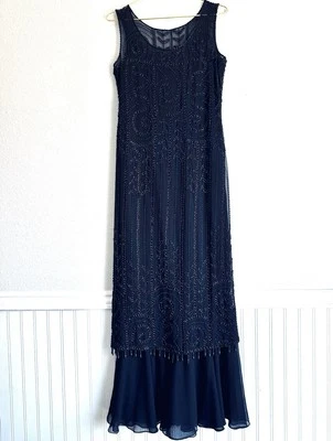 Vintage Laurence Kazar Fairy Grunge Maxi Dress Beaded 90’s Whimsigoth Sz:S - Image 1 of 4