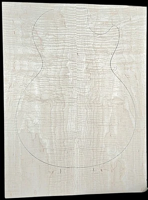 Figured 4a curly maple droptop glued guitar top - Image 1 of 4