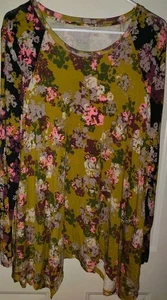 Logo By Lori Goldstein Print Tunic Top Multicolor Long Sleeve Woman’s L - Picture 1 of 5