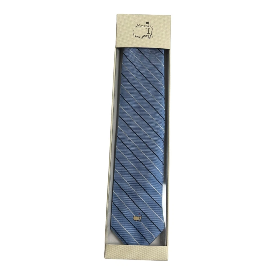 Corbata Masters Made in Italy Grosgrain Azul Claro Seda con T Azul Marino y Blanco... Foto 1 de 1